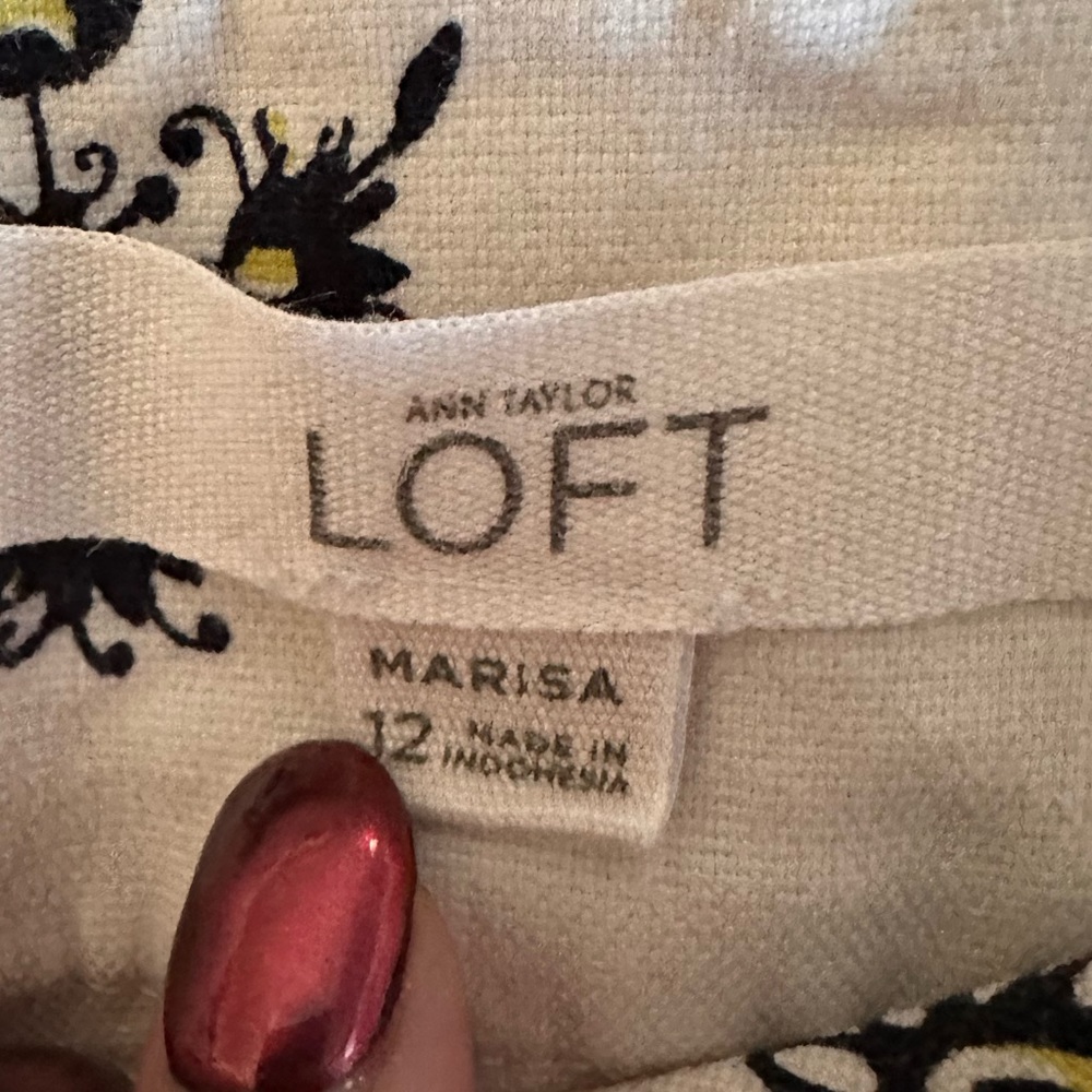 Loft White Patterned Cropped Pants - image 3